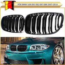 Kühlergrill Schwarz Glanz Doppelsteg SATZ passt für BMW 1er E81 E82 E87 E88 LCI
