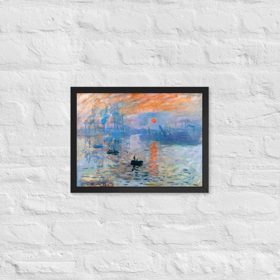 Claude Monet Impression Sunrise Framed Poster Art Print Wall Decor NEW - Image 3 of 3