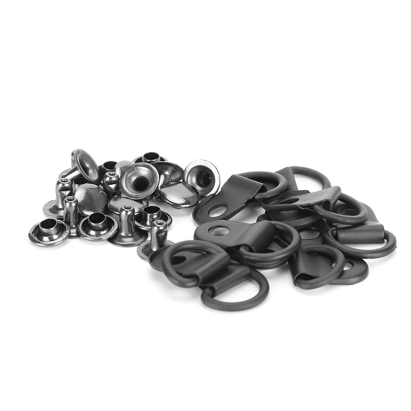 100 Sets Shoe Boot Lace Hooks Loop Ring With Rivets Buckle Findings