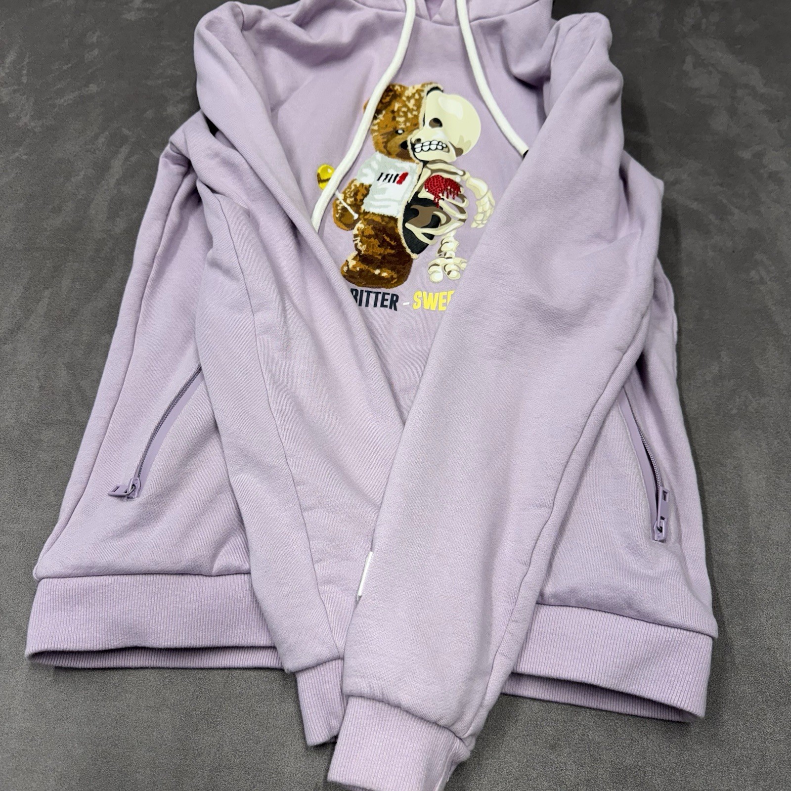 Fifth LOOP Bear Graphic Lavender Pullover Hoodie … - image 6