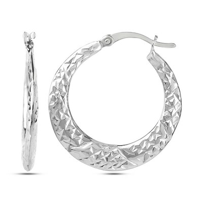 LeCalla Sterling Silber Schmuck leichte Diamantschliff abgerundete Damen Ohrr...