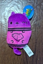 Cats vs Pickles 311 Crayon Gold Bag Series Beanbag Plush 4" Purple Kitten Cute