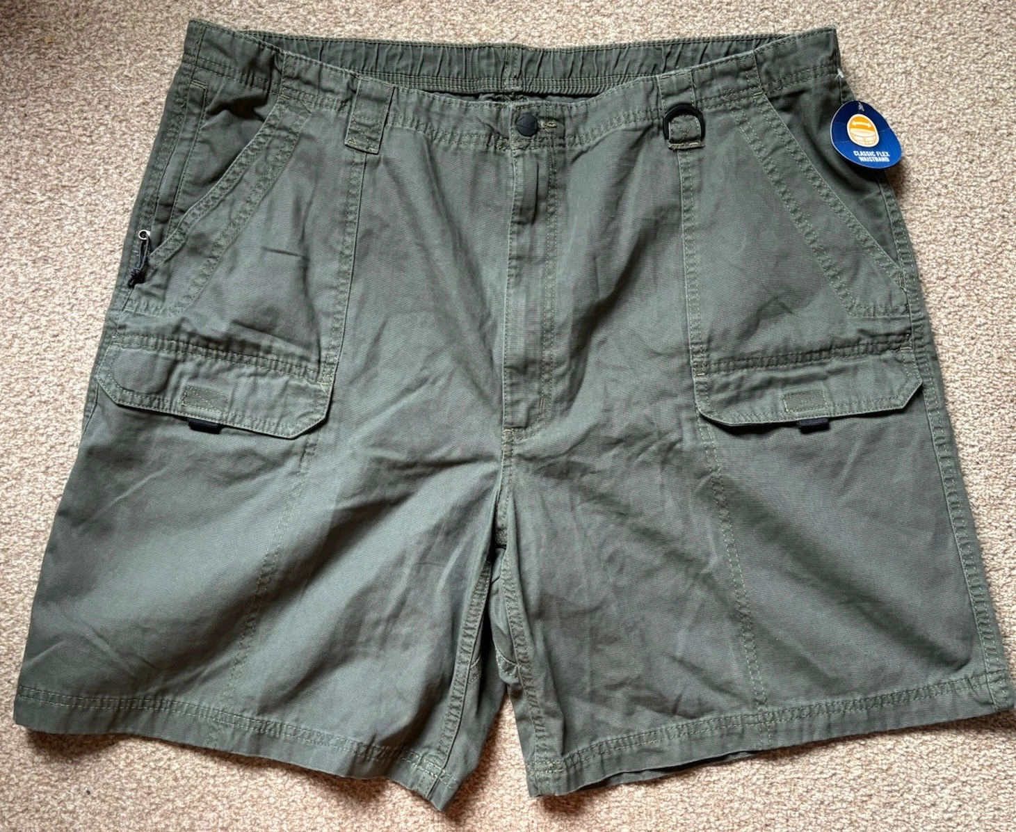 BNWT WRANGLER Hiker Shorts Mens W44 Green Above The Knee Fishing Hiking