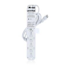 Leviton Medical Grade Power Strip, 15-Amp, 125-volt, 6-Outlets, 7-Feet Cord Leng