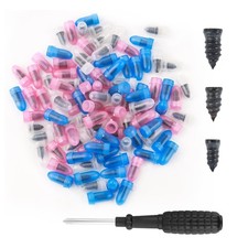 100PCS Tire Repair Screws Kit With Screwdriver 3 Sizes Rubber Plugs Flat Tires