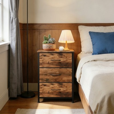 Farmhouse Night Stand with 3 Storage Drawers Small Dresser Chest of Drawers | eBay Farmhouse Night Stand with 3 Storage Drawers Small Dresser Chest of Drawers | eBay
