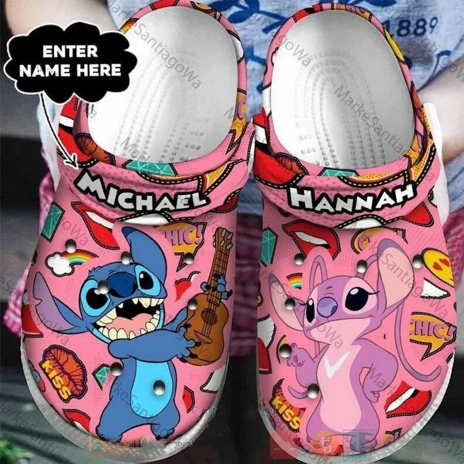 Stitch And Angel Love And Hobby Clogs