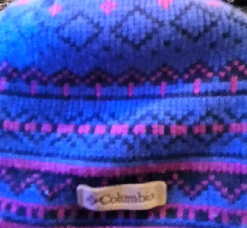 Columbia omni heat hat Beanie Ski Snow Cap Children's Blue Pink Grey - Image 3 of 4