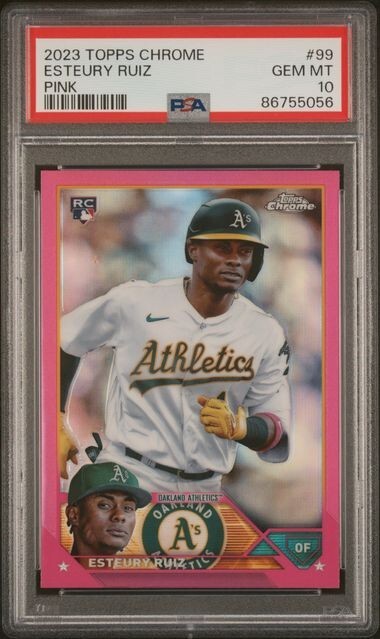 2023 Topps Chrome Pink Refractor #99 Esteury Ruiz Rookie RC PSA 10 GEM MT
