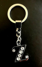 Rhinestone Studded Small Alphabet Initial Z Letter Keychain Key Bag Charm 100