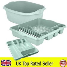 deluxe sage kitchen set - washing up bowl drainer and cutlery organiser