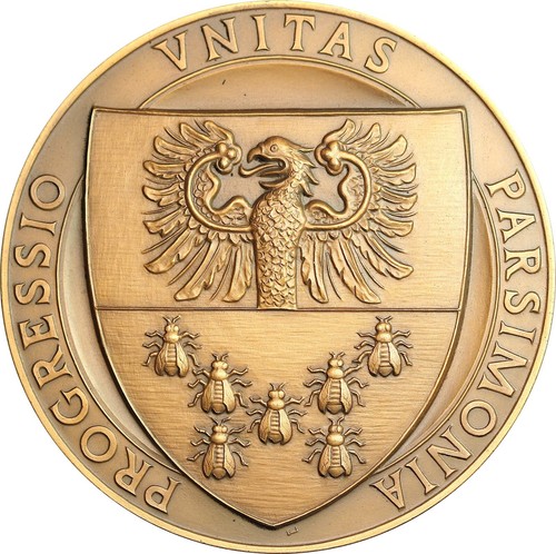 P118, Italia, c1960 Gran Medalla de Bronce, Caja de Ahorros Bolzano, Apicultura, Abeja, Colmena - Imagen 2 de 4