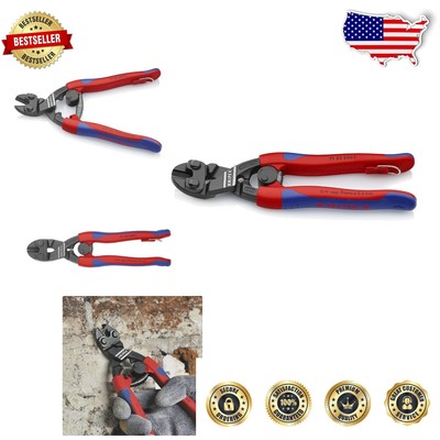 Multi-Purpose 8'' Bolt Cutter - Hand-Powered, Brushed Finish, Tethered Safety