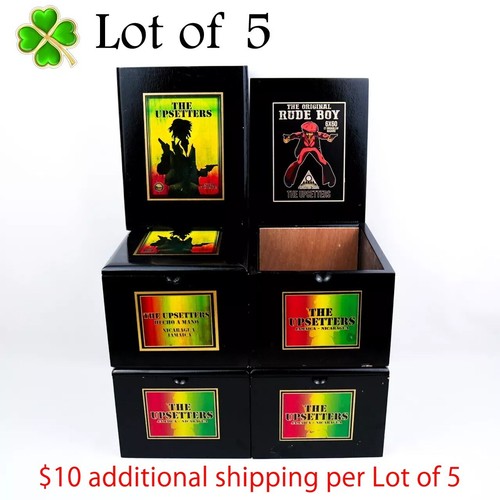 Lotto 5 portasigari in legno The Upsetters The Original Rude Boy 7" x 5,5" x 4,25" - Foto 1 di 12