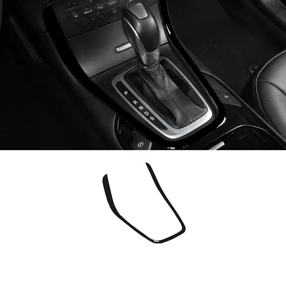 Car Gear Shift Panel Trim Frame Cover 1PCS For Ford Edge 2015-2018 Bright Black