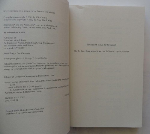 (024) Speed: Stories of Survival Behind the Wheel Adrenaline Hardcastle PB 2002 - Picture 5 of 6