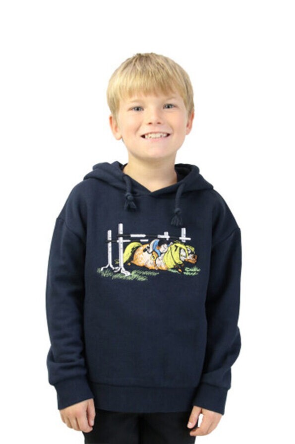 Hy Equestrian Childrens Thelwell Collection Badge Hoodie - Navy - 9-10 years
