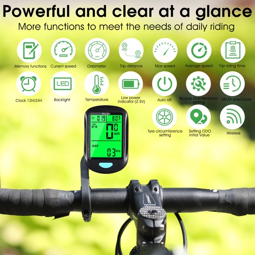 Ciclismo Impermeable Digital LCD Ciclo Computadora Bicicleta Bicicleta Odómetro Velocímetro - Imagen 5 de 12