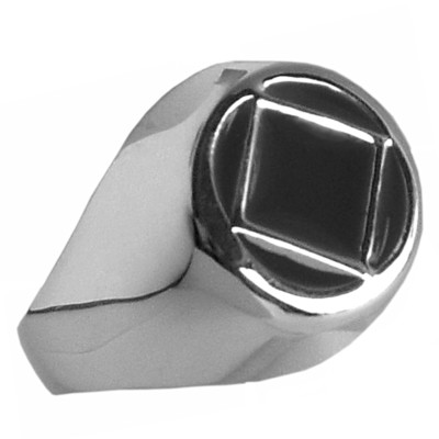Narcotics Anonymous, schwarzer Emaille Ring, #953-12 Größen 5-15, Sterlingsilber