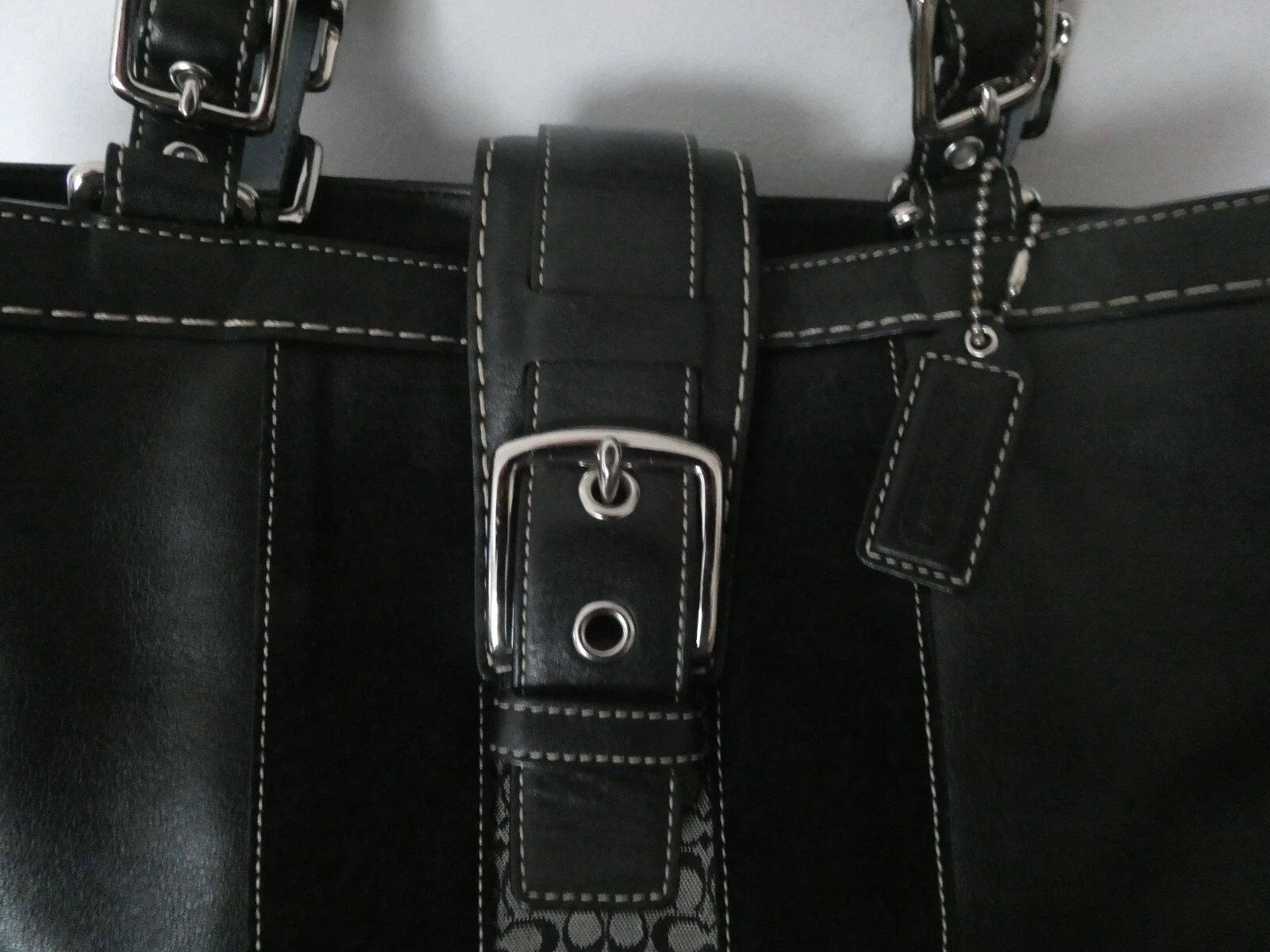 Autentica borsa a tracolla Coach F0773 F11345 donna in pelle nera espandibile