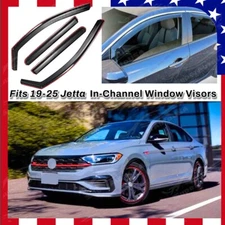 Fits Volkswagen Jetta 19-25 Rain Sun Guard Vent Deflectors Tinted Window Visors