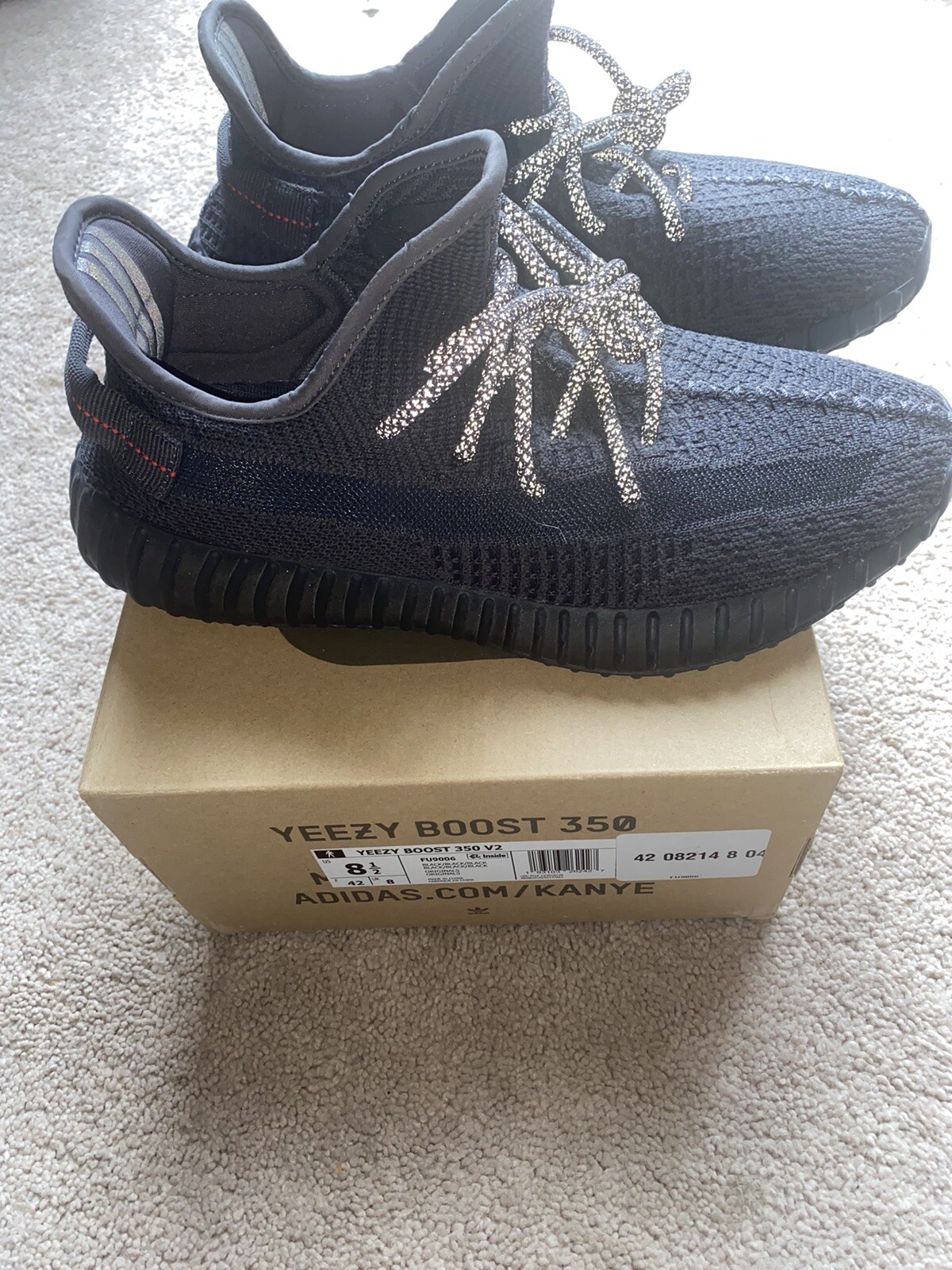 yeezy black reflective box