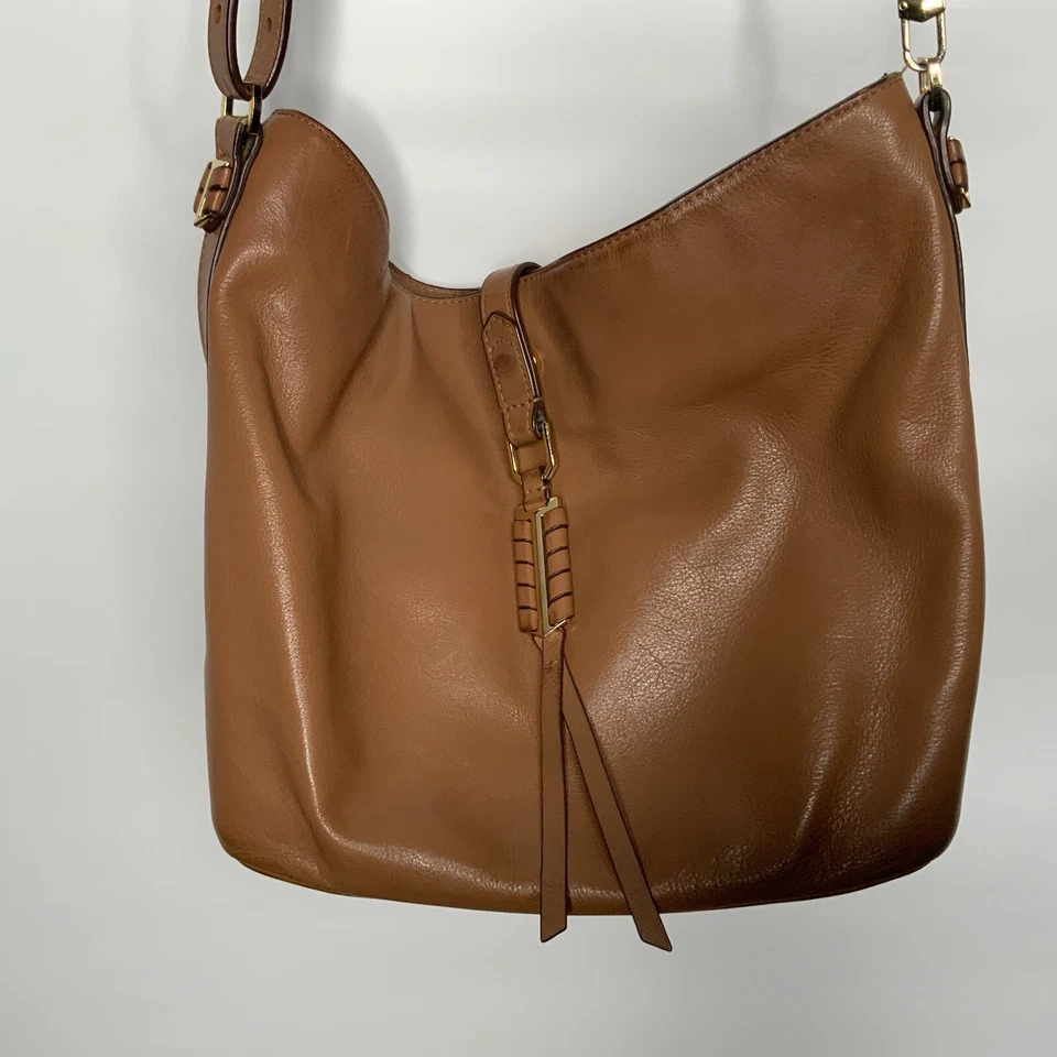 Covet By Stella And Dot Beige Leather Purse Handbag Super  Soft Adjustable Strap - Image 2 of 4