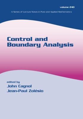 Control And Boundary Analysis, Paperback by Cagnol, John; Zolesio, Jean-Paul ...