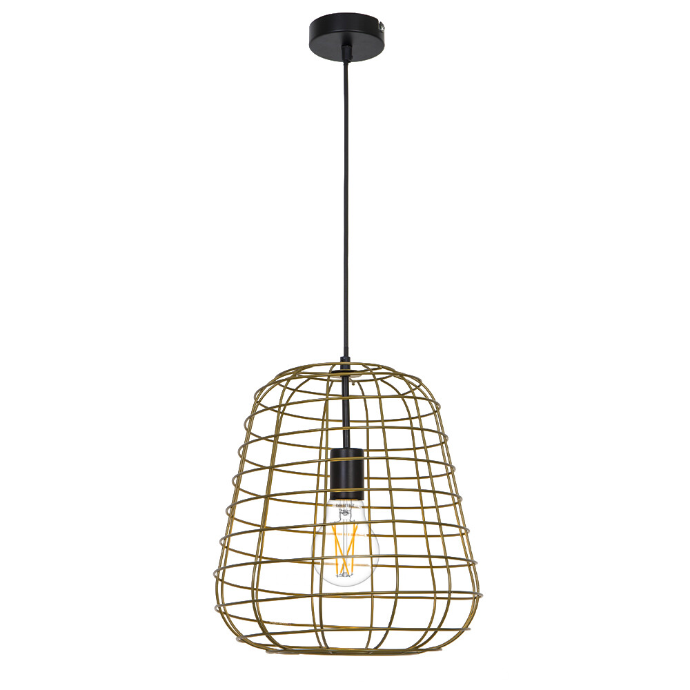 Suspension plafonnier design doré E27 pour table à manger chic