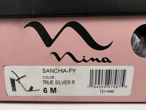 NEU Nina Sanchia Damen-Sandaletten Strass Blockabsatz 6M echt silberfarben T211440 defekt - Bild 9 von 12