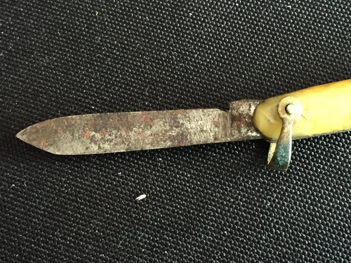 耐熱 二層 足あとぐらす (M) * vintage mini knife ❀* クリーム色