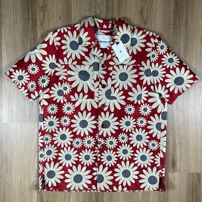 NWT Andersson Bell Button Down Shirt Jacket Size Large Daisy Flower Jacquard
