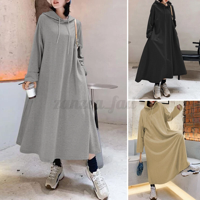 Hoodie maxi dress top