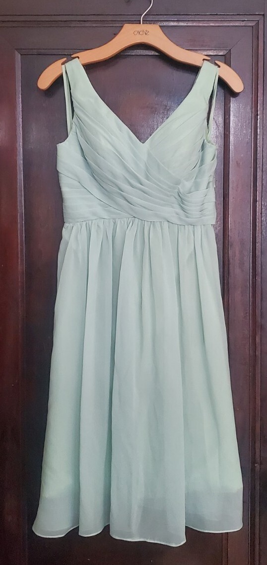 green emerald velvet dress Andrea Cut Out Flowy Dress- Dusty Mint main image 1