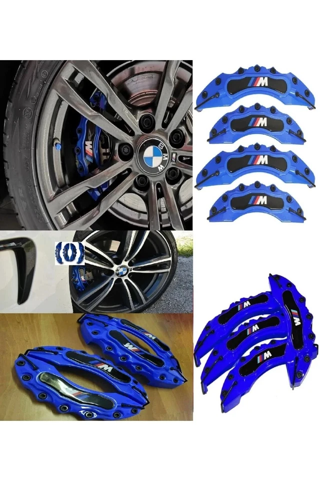 For BMW M Performance Disc Brake Caliper Covers (Front & Rear 4PCS/Set) Blue - Image 4 of 4