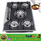 30" Gas Cooktop Stove Top 5 Burners Lpg/Ng Dual Fuel Stainless Steel Built-In