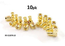 10-PACK RP-SMA Male to RP-SMA Female Right Angle 90-Degree Gold Plated Adapter