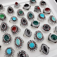 30pcs New Style Wholesale Mix Lot Rhinestone Stone Silver Plated Lady's Rings