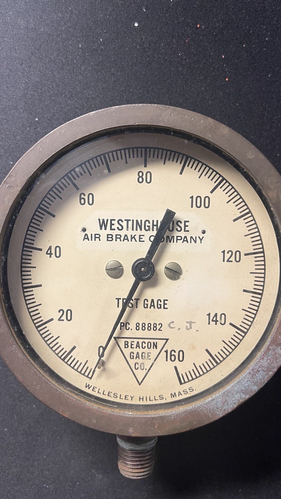 antique!!! SOO Line Air Brake Test Gage Westinghouse