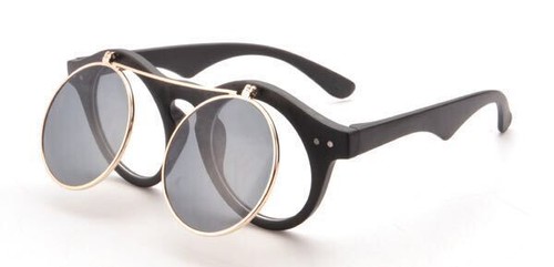 Keyhole Sunglasses Flip Open Cool Double Glasses Vintage Classic Eyewear UV 100% - Picture 21 of 24