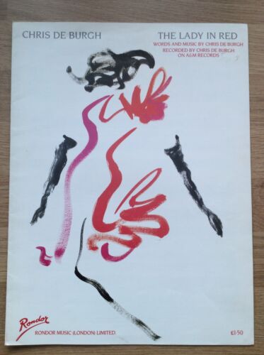 THE LADY IN RED by Chris De Burgh, ORIGINAL VINTAGE SHEET MUSIC - Picture 1 of 1