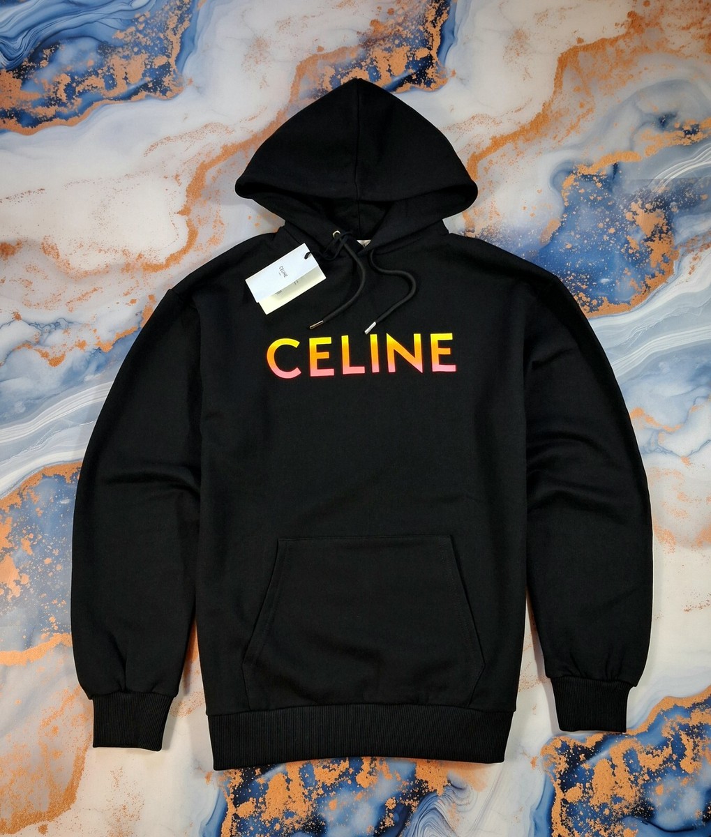 【CELINE】HOODIE Celine 22Aw Gradation Logo Print Pullover Hoodie Black