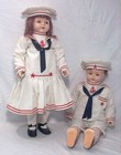 c. 1926-30 Effanbee Rosemary Large 27" Composition Boy & Girl Sailor Set - Clean