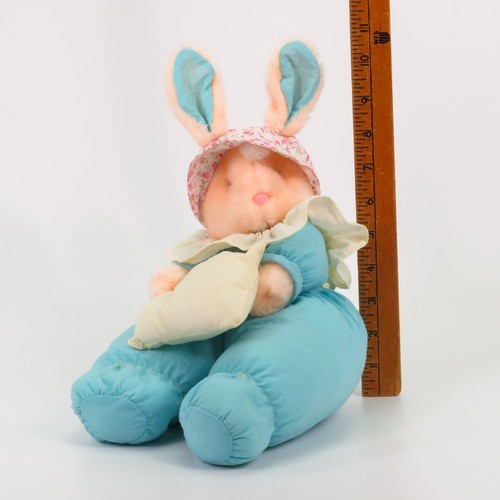 Juguete de peluche vintage de conejo creaciones de Pascua gorro hinchado rosa azul juguete de peluche - Imagen 9 de 24