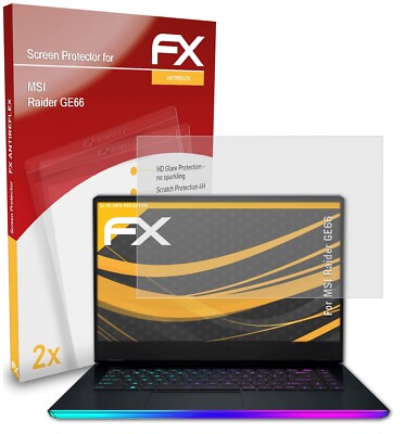 atFoliX 2x Film Protection d'écran pour MSI Raider GE66 mat&antichoc