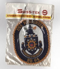 Swiss-Tex 3"x4" USS Wisconsin BB-64 Patch in Origiinal Package