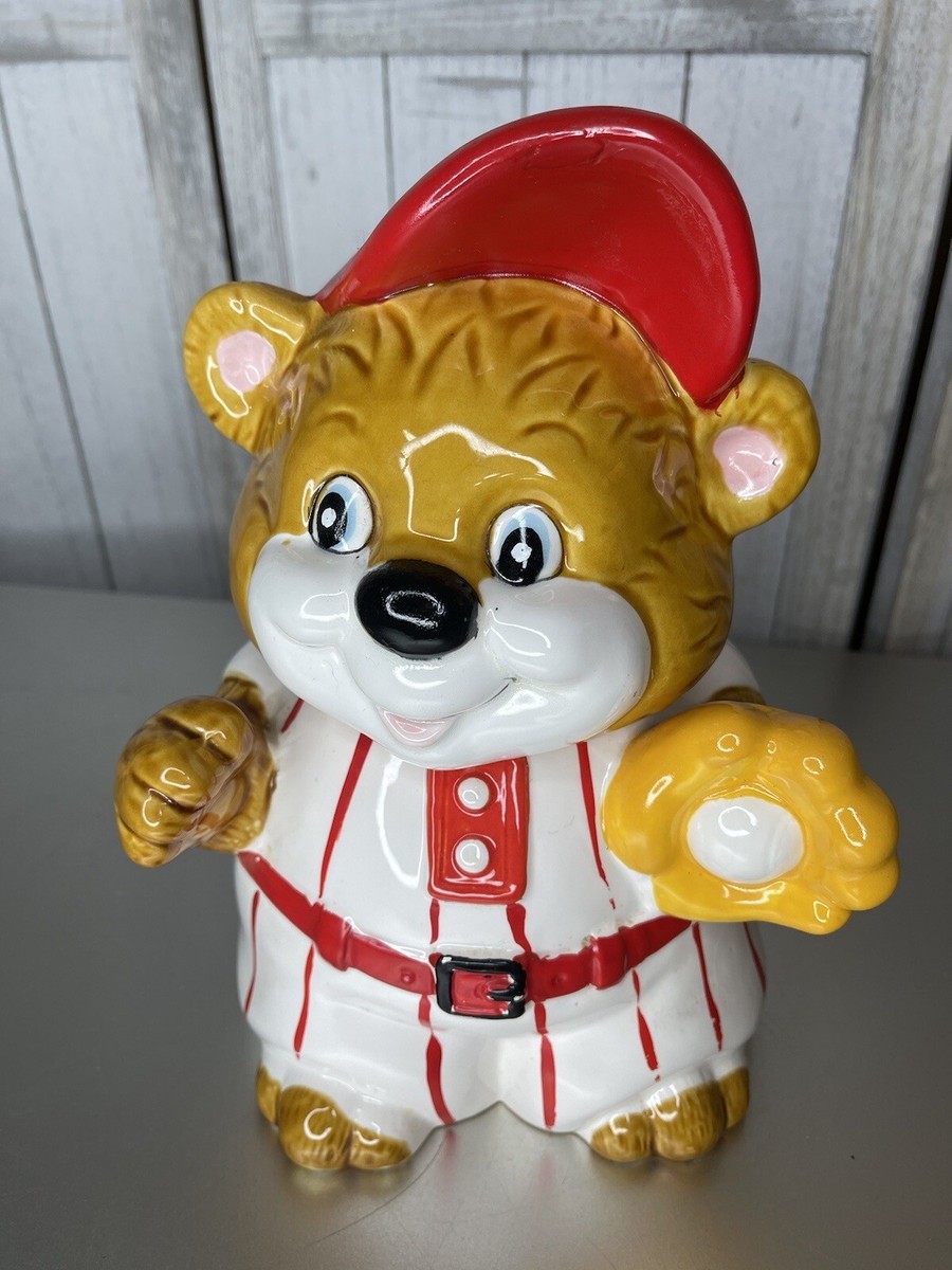 Vintage 1960's Bear Baseball Player Cookie Jar Made in Japan | eBay