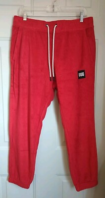 UGG MEN'S RED MALACHI TERRY JOGGER PANTS, SIZE XL
