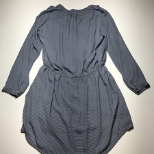 Fleur Bleue Dress Womens Medium Blue Gray Geo Print Lightweight String Waist