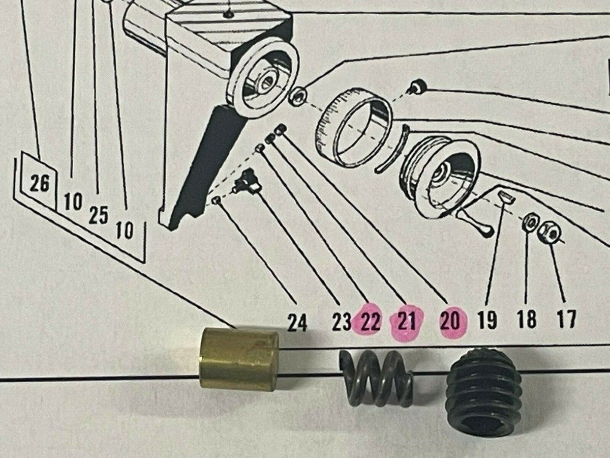 Ammco 9836 Brass Wear Plug, 2064 Spring, 900220 Set Screw